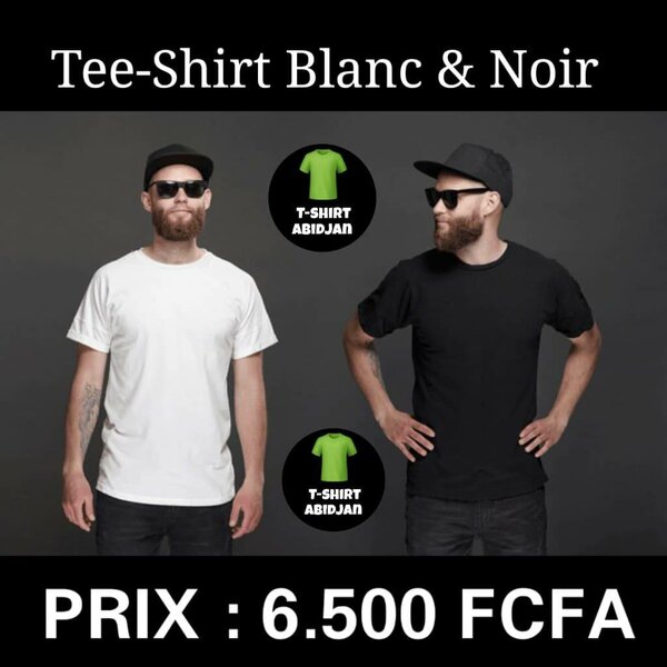 Tee-shirts disponibles Noir et blanc