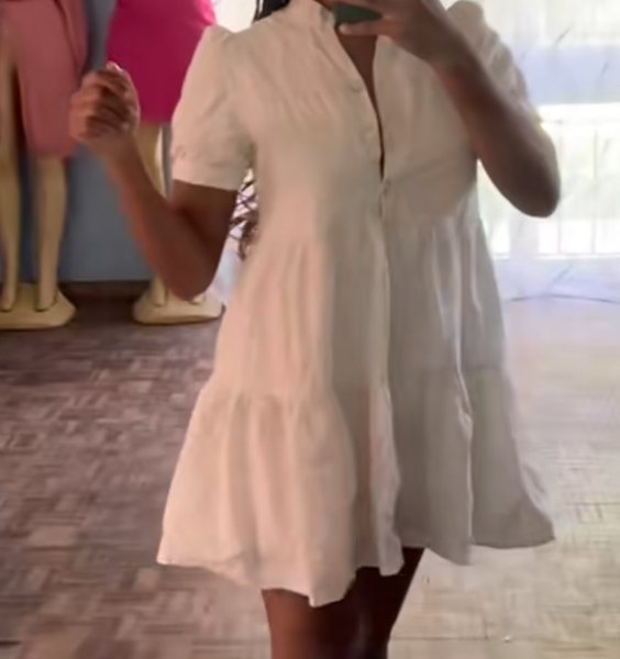 Elegant women's dress size M in white