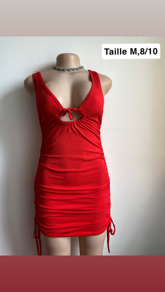 Red Ruched Bodycon Dress