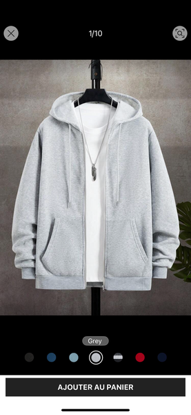 Sweat à capuche gris unisexe