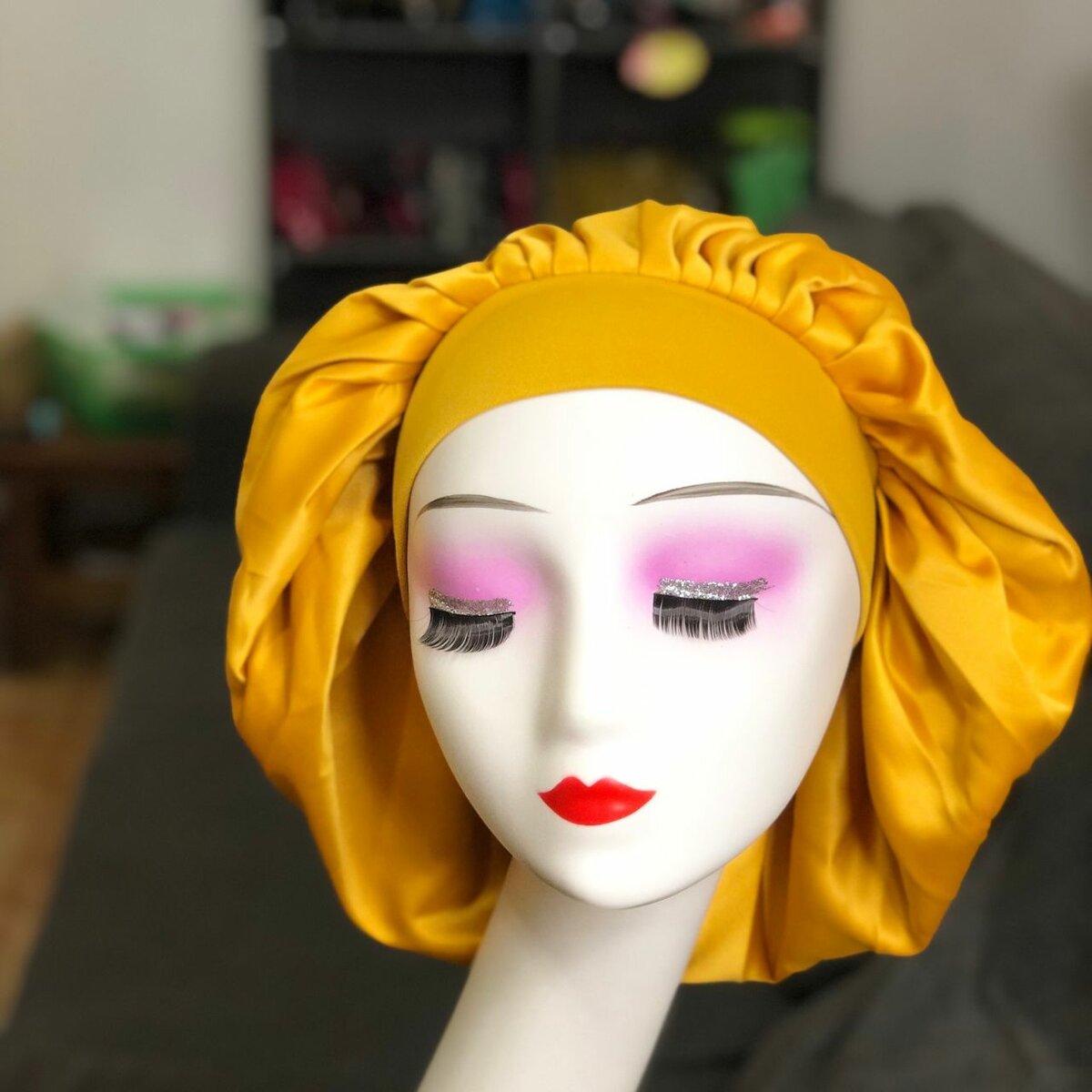 SATIN HAIR BONNET-WIDE BAND