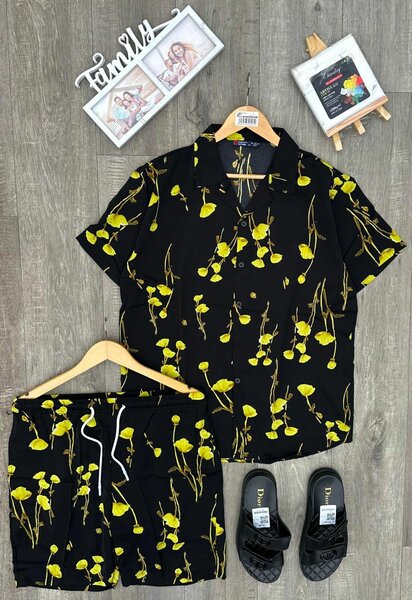Ensemble chemise et short à motif floral