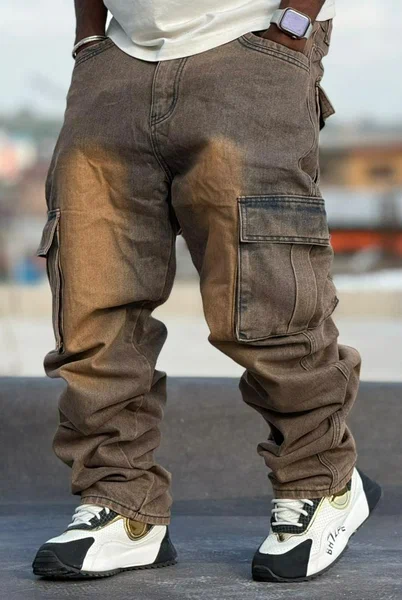 Pantalons cargo en denim