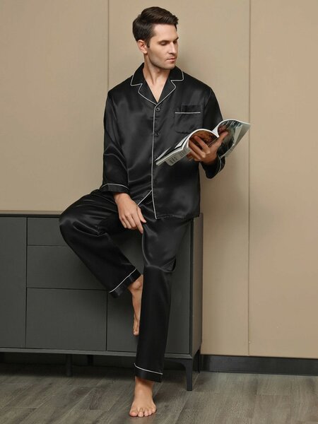 Long PREMIUM SILK PAJAMAS - Men , Women Sleep / Lounge Wear