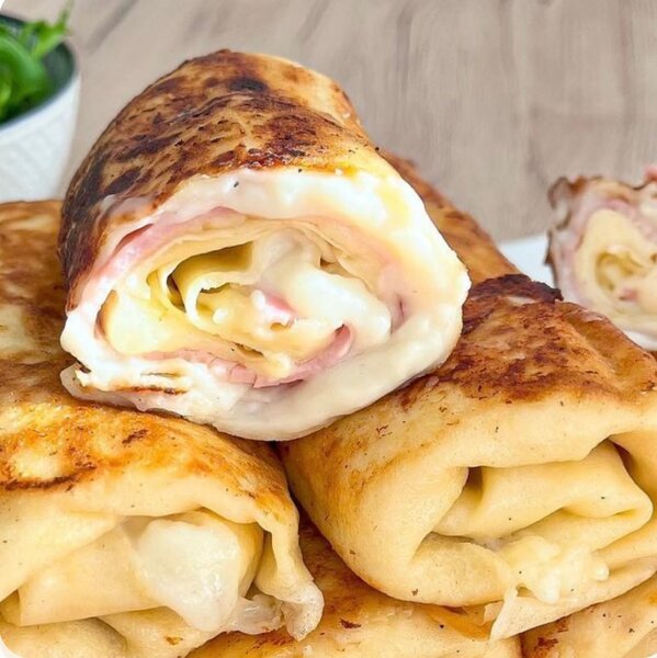 Crêpes délicieuses au jambon