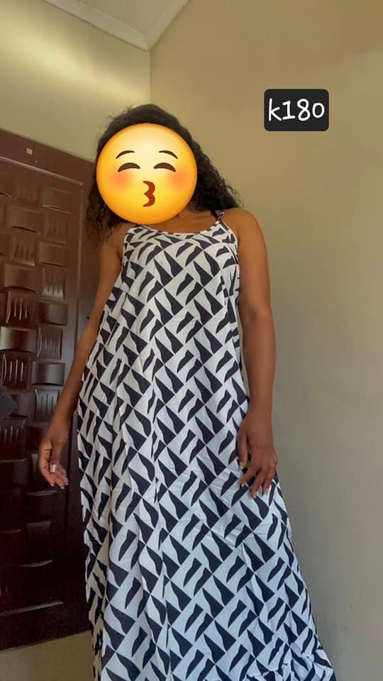 Women's long dress with short sleeves