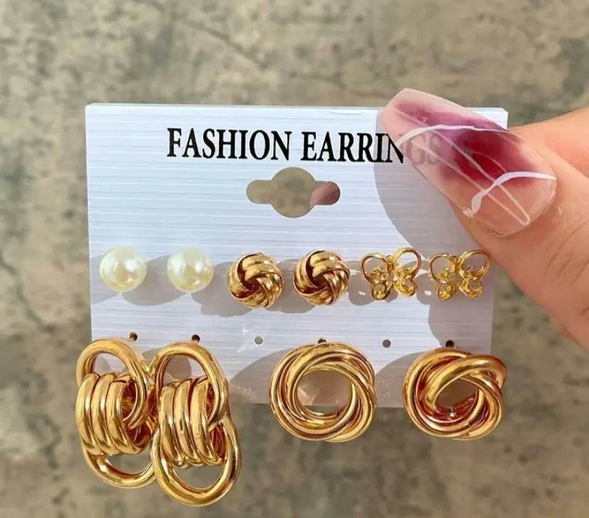 Ensemble Boucles d'Oreilles Dorées