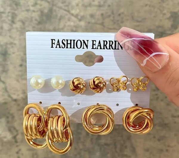 Ensemble Boucles d'Oreilles Dorées