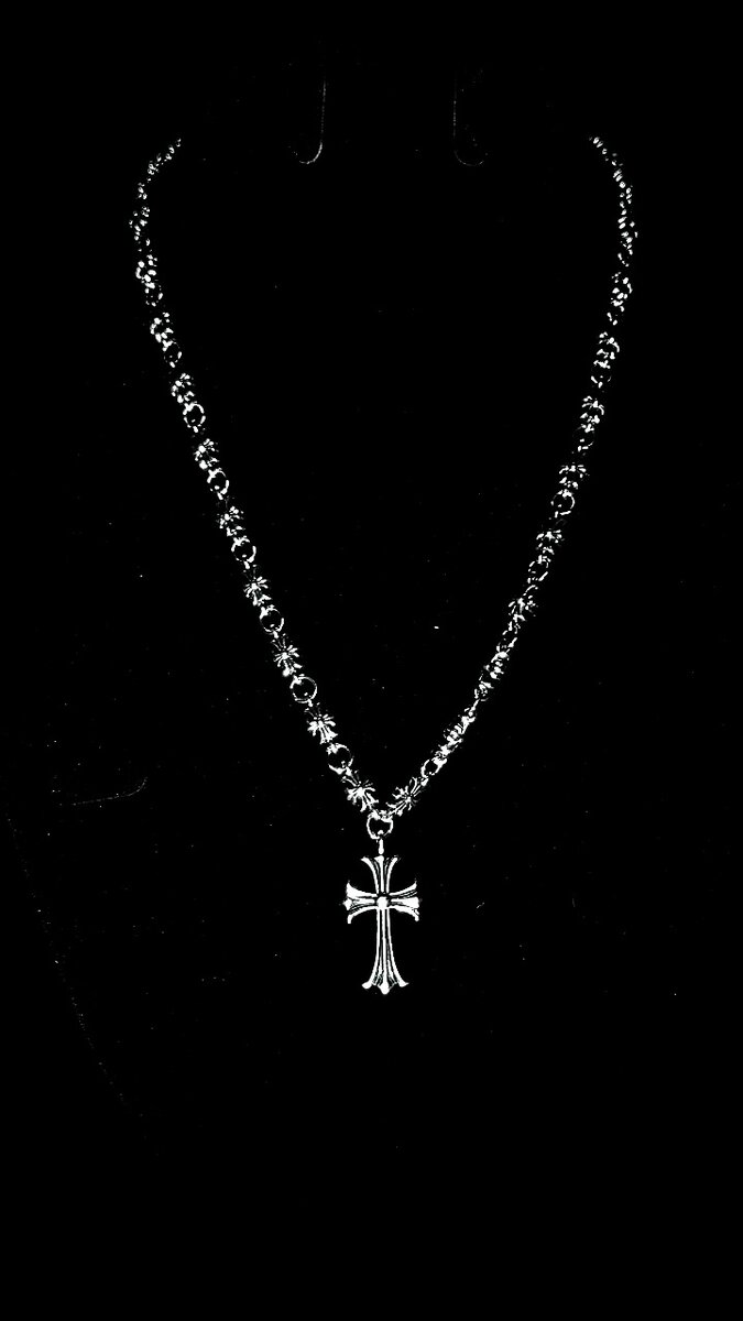Collier pendentif croix argent