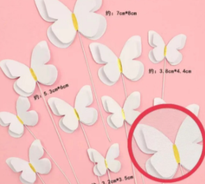 Paper butterflies for decorating cakes