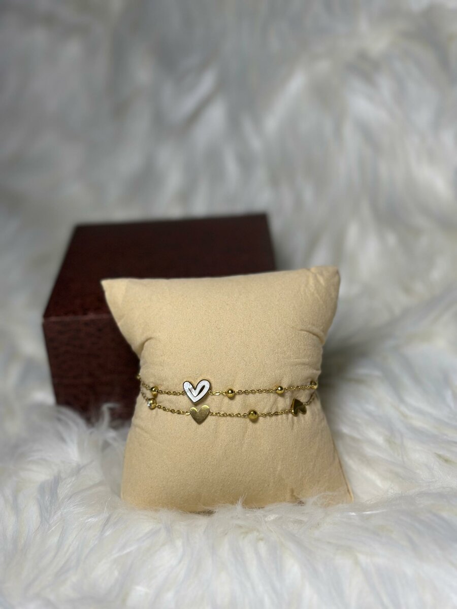 Bracelets élégants cœurs et perles