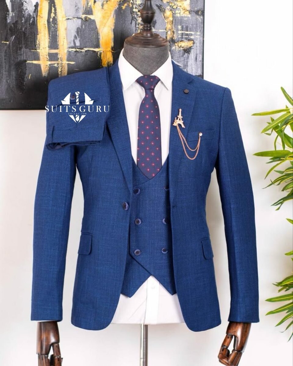 Elegant men's suit blue