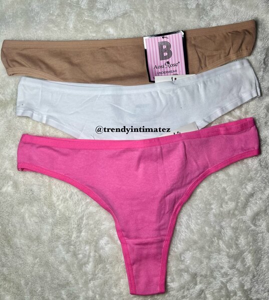 Cotton and spandex thongs