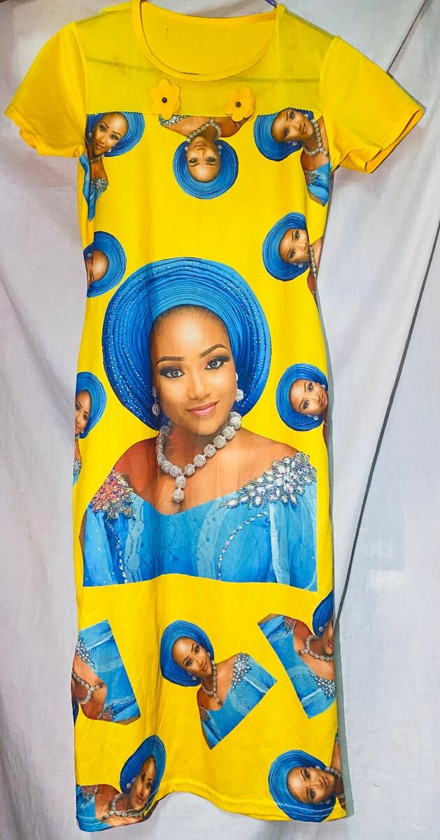 Robe Ankara jaune éclatante