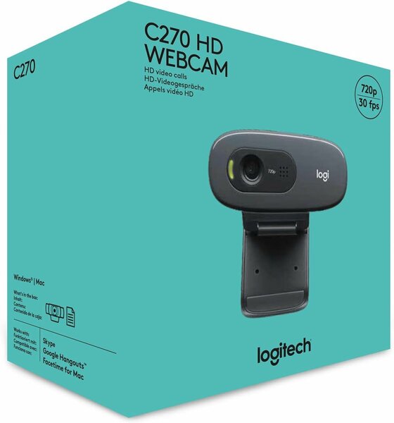 Logitech C270 HD webcam 3 MP 1280 x 720 pixels USB 2.0 Noir