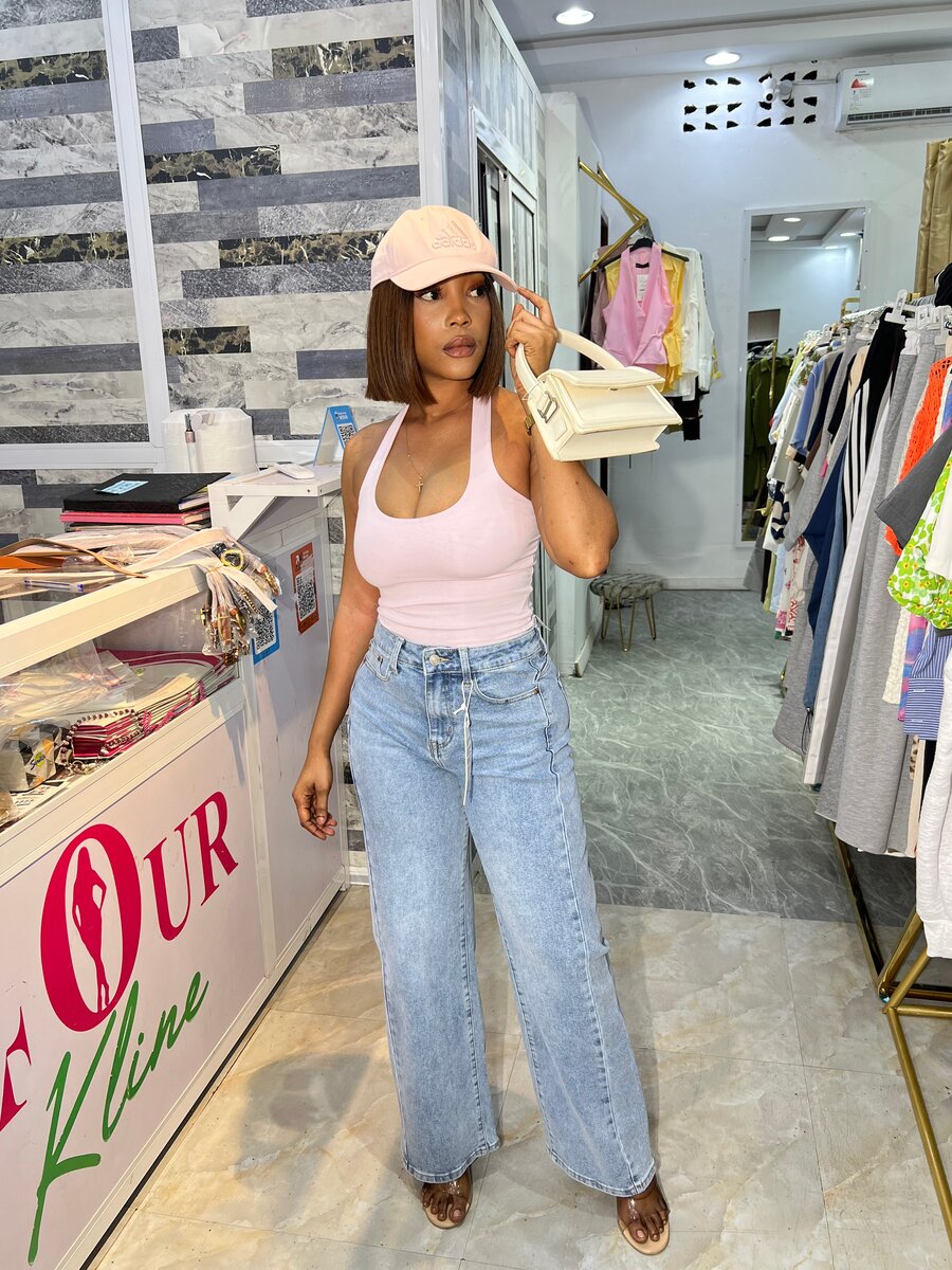 Jeans amples taille haute femme