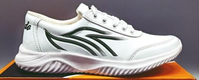 Man's white stylish shoes