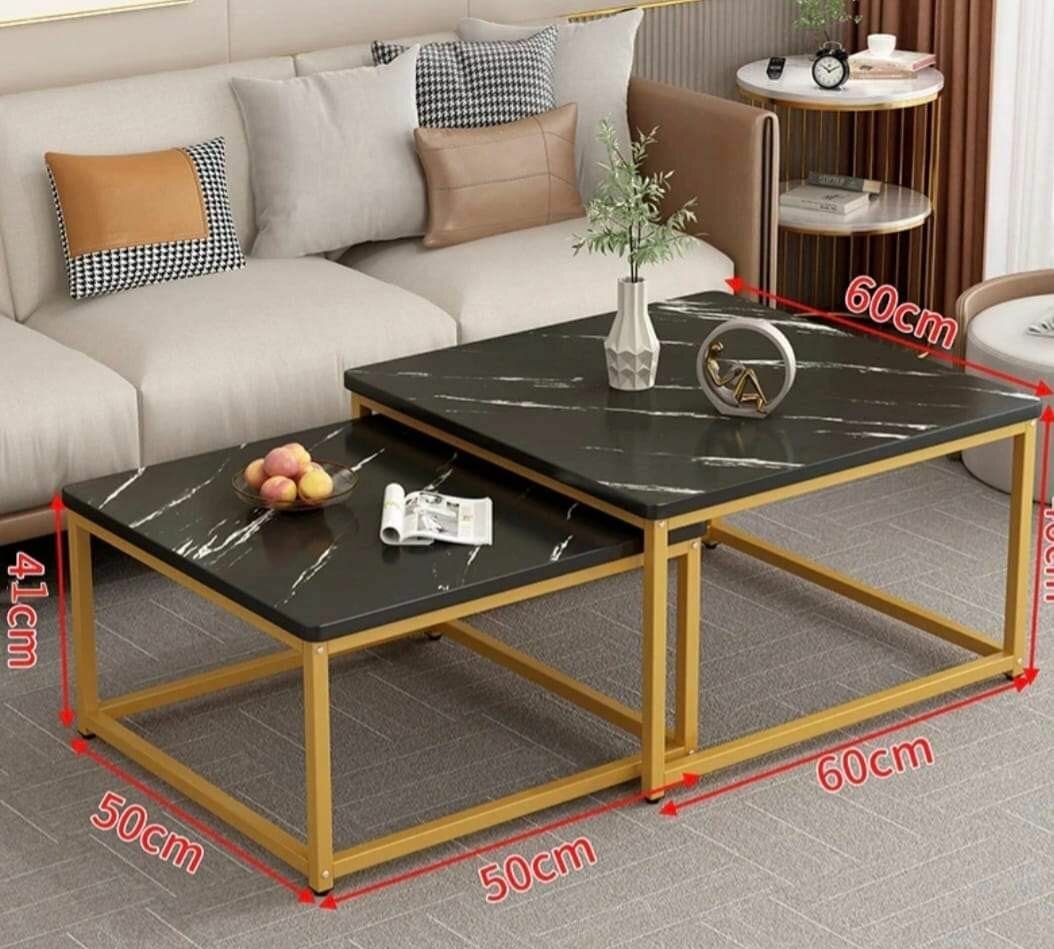 TABLE (2) BASSE IMPORTÉ BOIS EFFET MARBRE