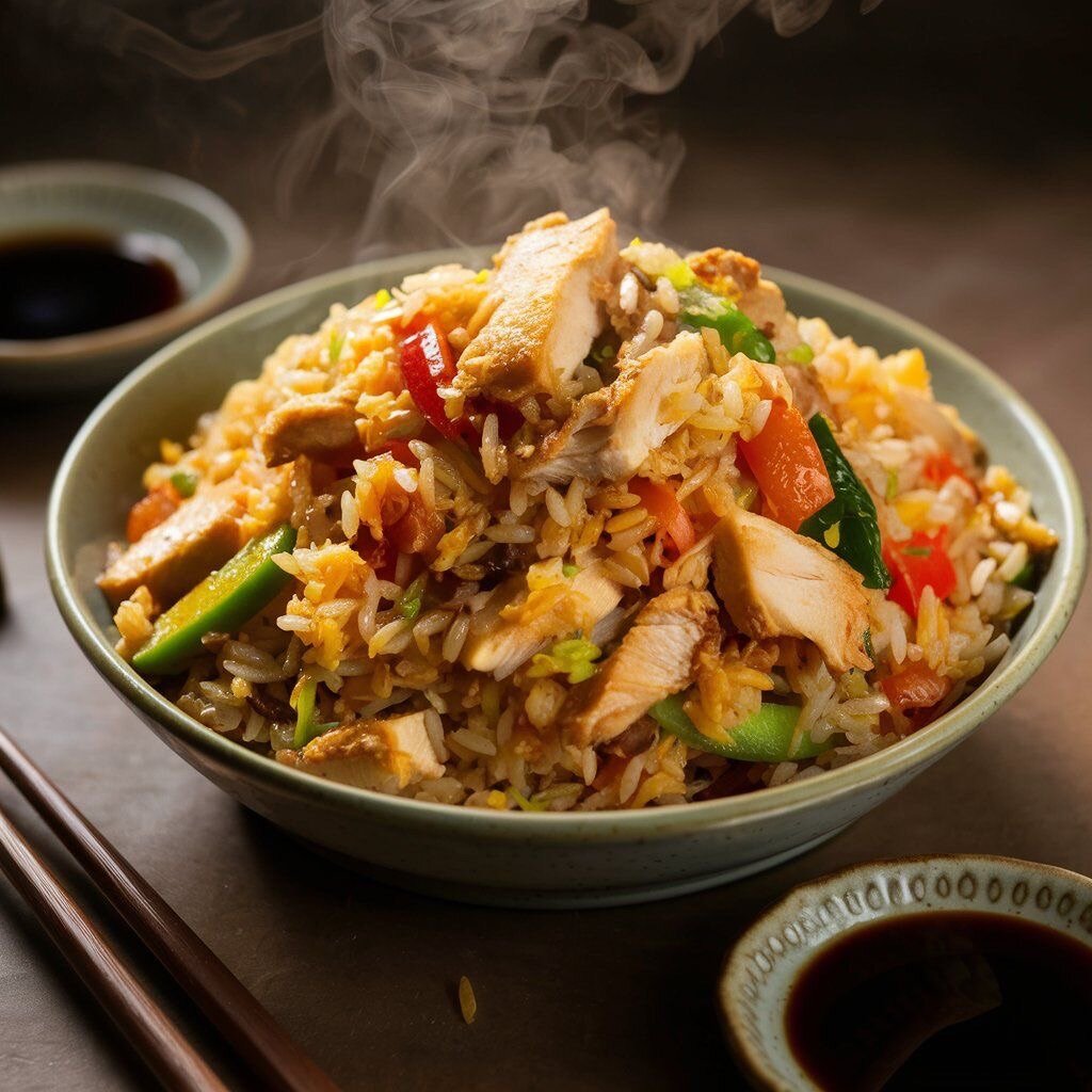 Riz Frit au Poulet Savoureux
