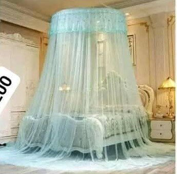 Beautiful translucent canopy for a bed green double 