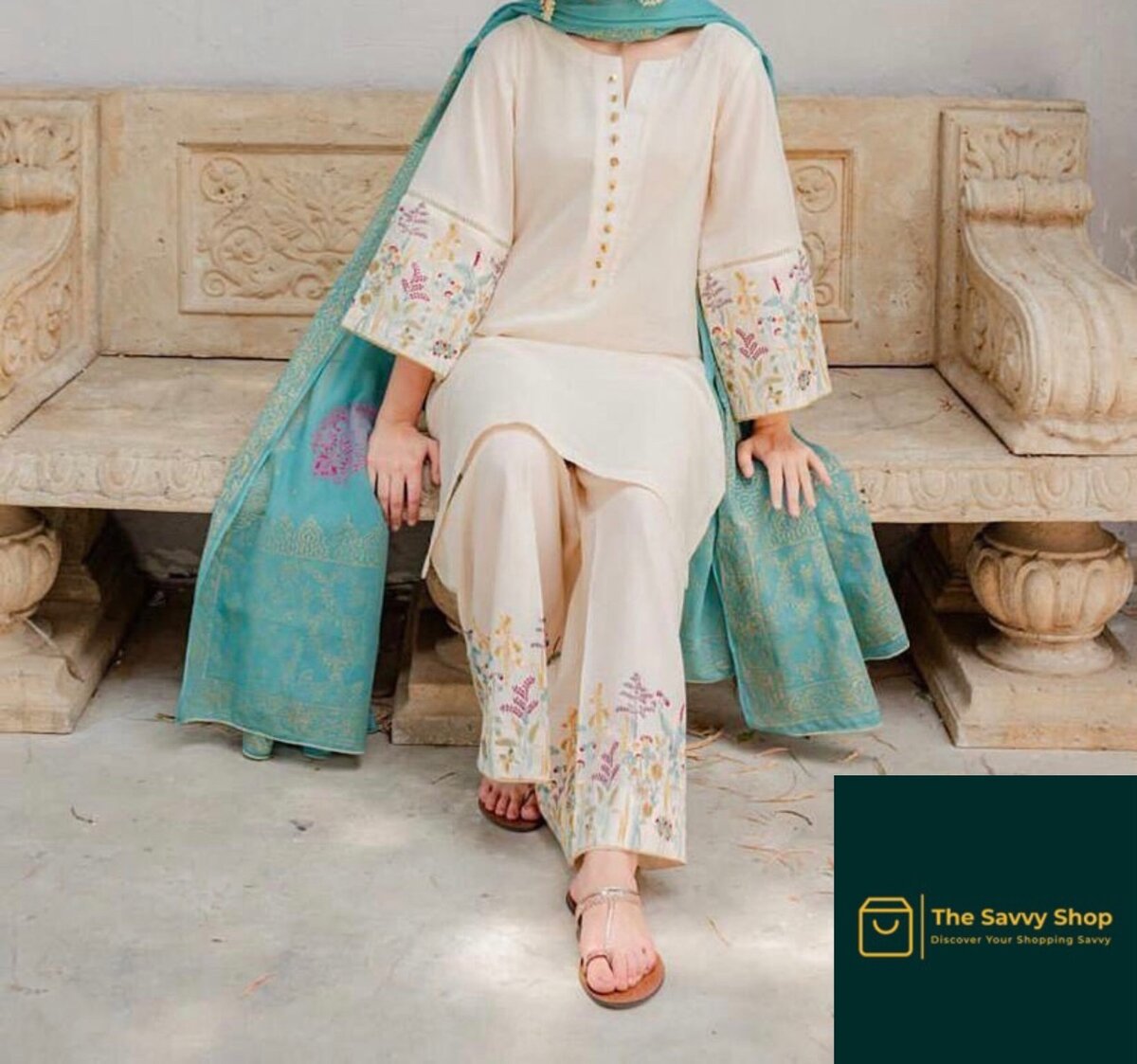 3 piece unstitched dhanak embroidered suit