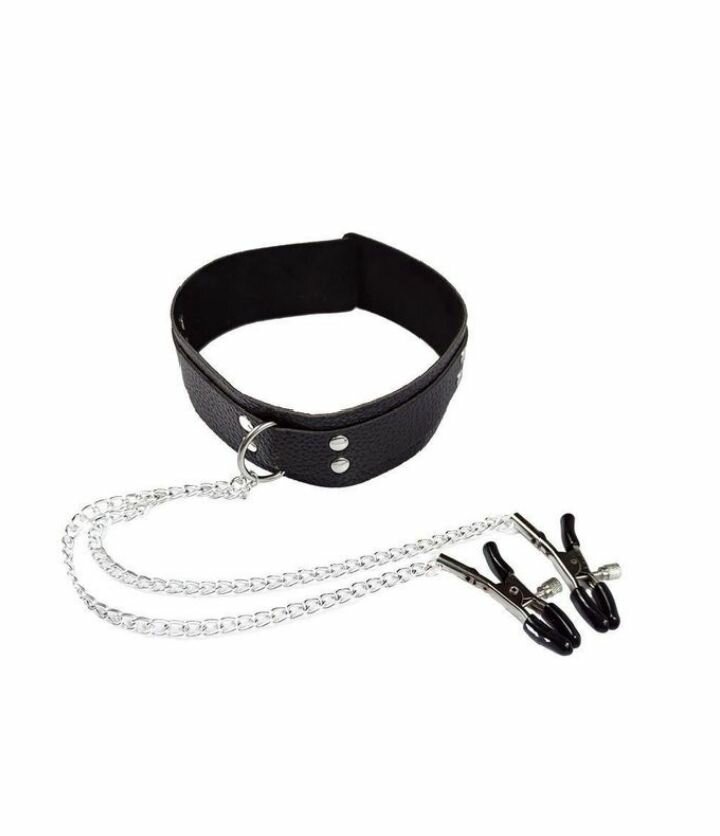 Collier BDSM avec Pinces