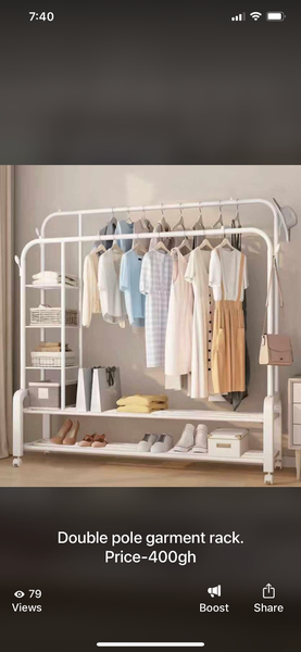 Double pole garment rack