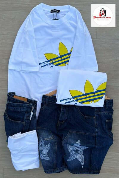 T-shirt et short en denim stylés