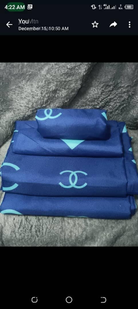 100% cotton sheets with print. Double size 