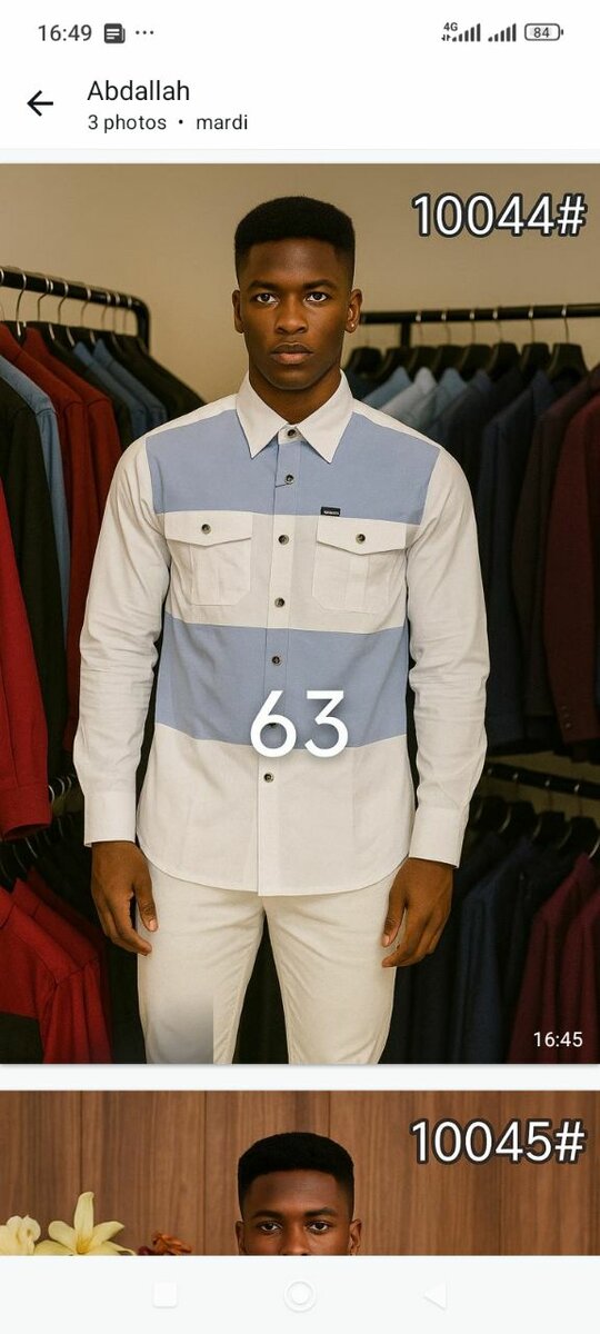 Chemise blanche à poches colorées