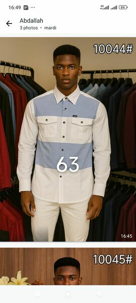 Chemise blanche à poches colorées