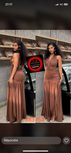 Robe Évasée Satinée Élegante