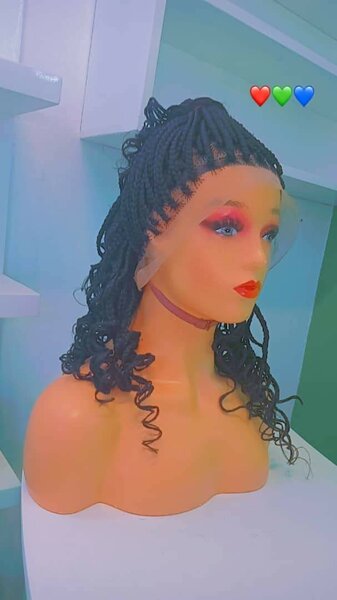 Perruque tressée afro bouclée
