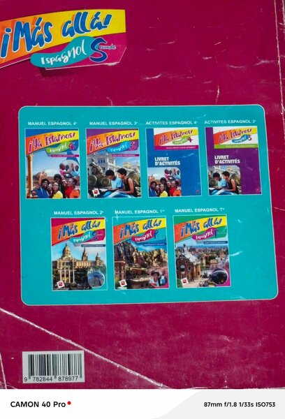 Livre "¡Más Allá! Espagnol Seconde"