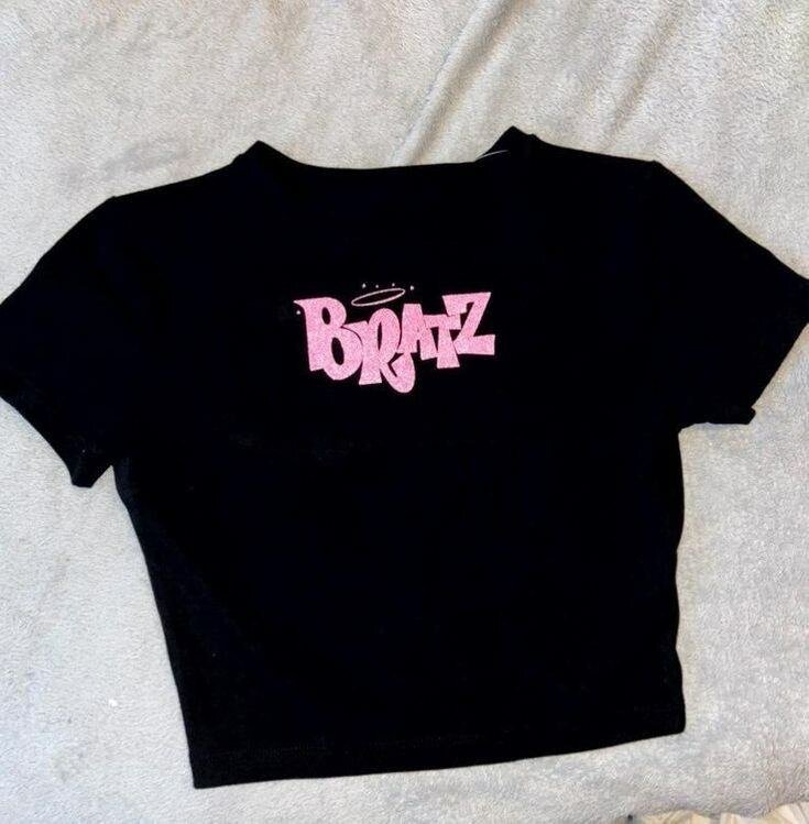 T-shirt Bratz noire cropped