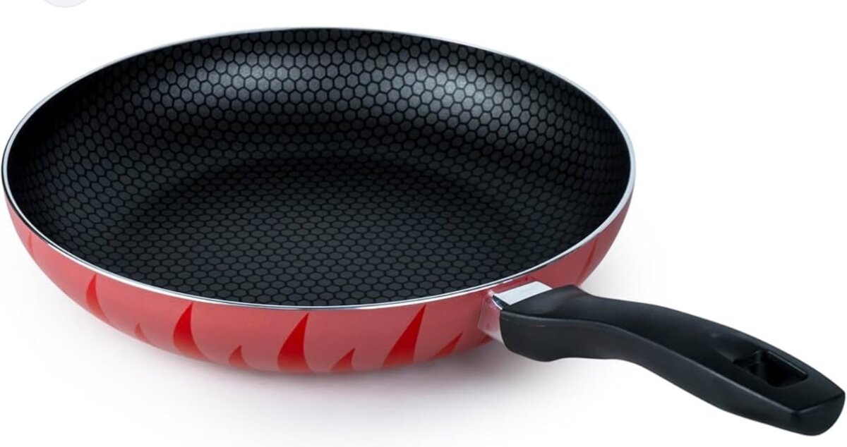 Poêle à frire antiadhésive rouge