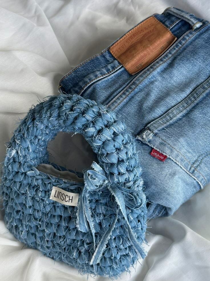 Sac en denim texturé chic