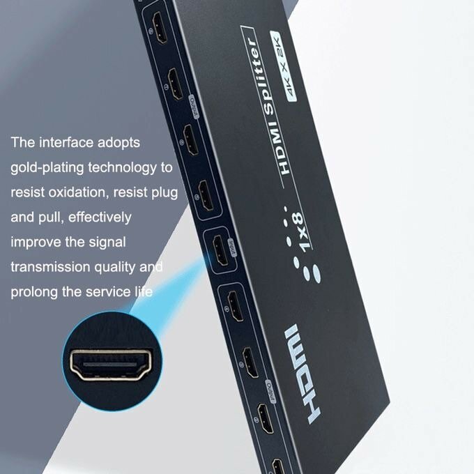 8 Ports HDMI Splitter 4K HD Audio And Video Splitter