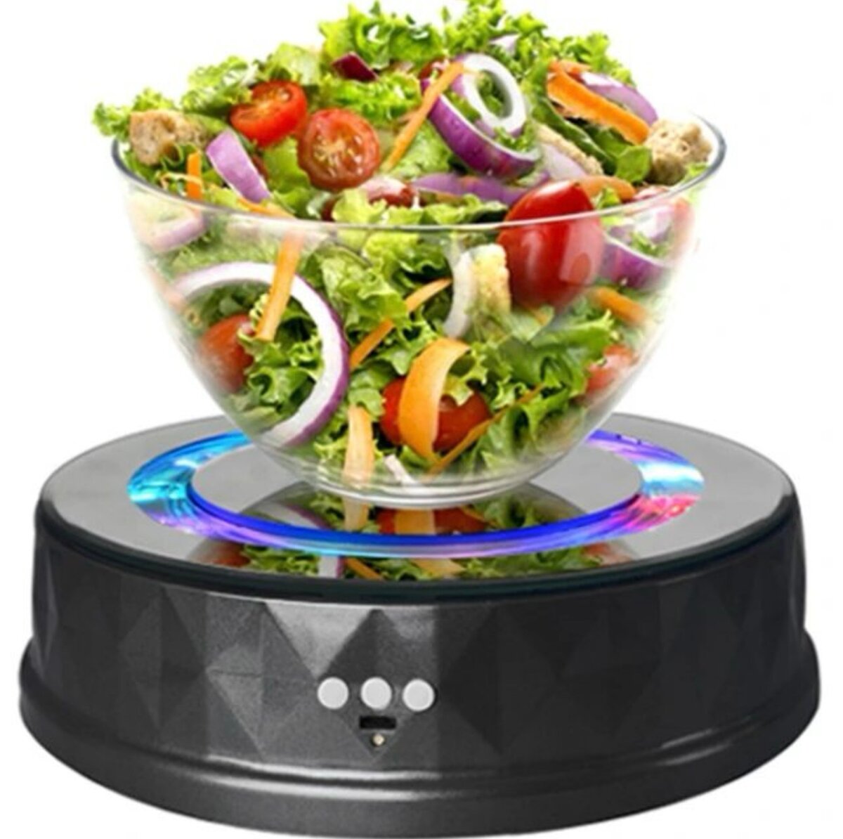 Présentoir à plateau tournant électrique, lumière colorée à