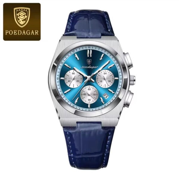 Montre Chronographe Bleu Poedagar