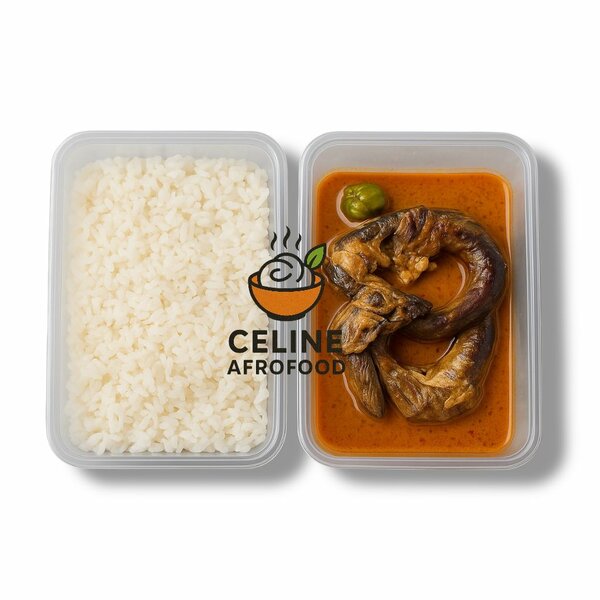 Repas de riz avec sauce arachi