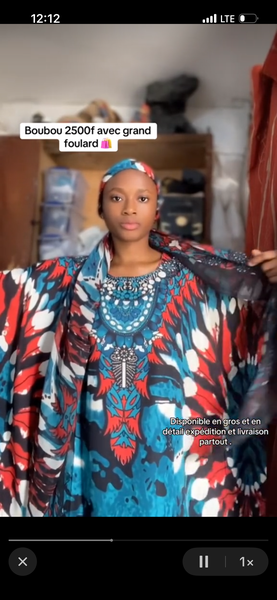 Robe Boubou avec Grand Foulard