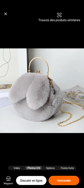Sac à main peluche tendance