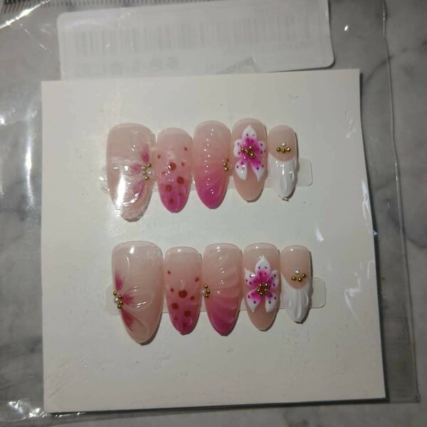 Ongles Artificiels Fleurs 3D