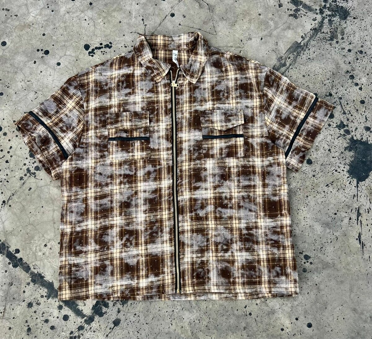 Chemise à carreaux zippée