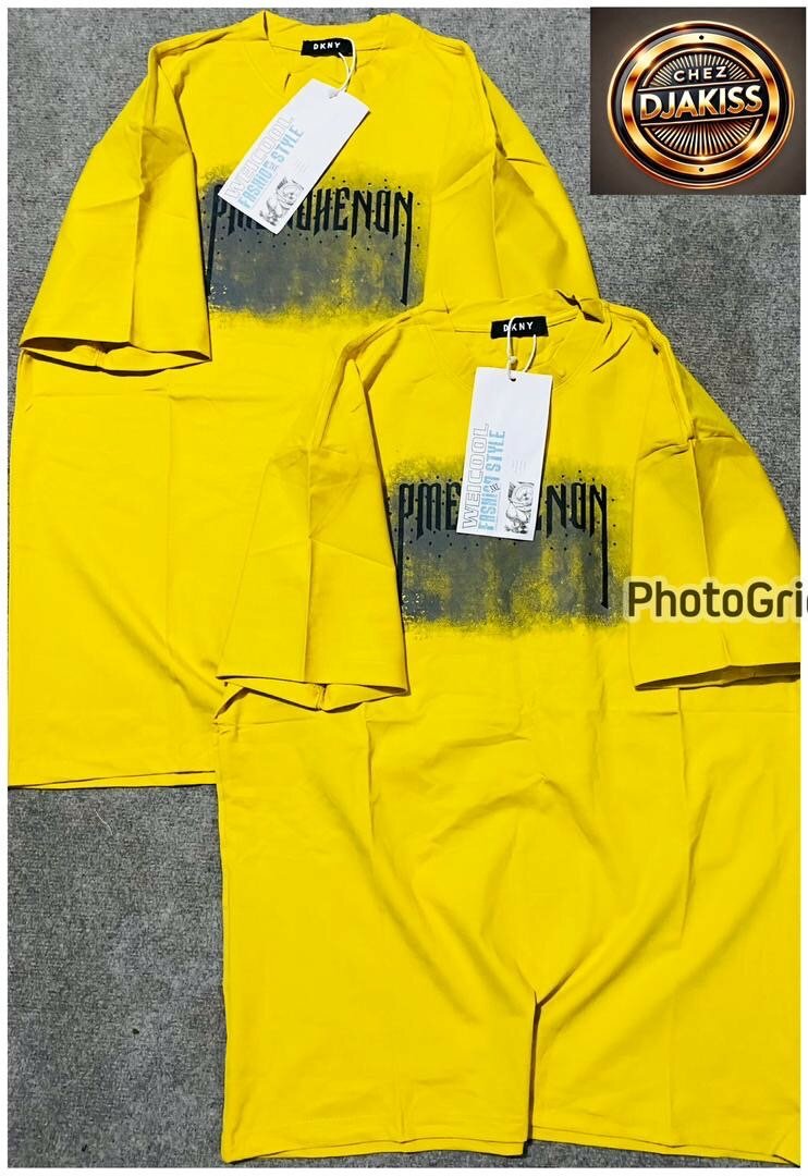 T-shirt jaune tendance unisexe