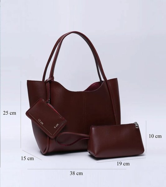 Elegant Brown Tote Bag Set
