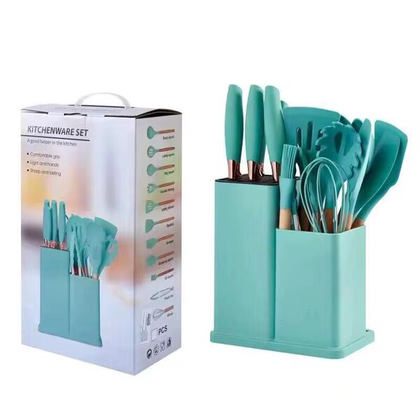 19pcs silicone cutlery set