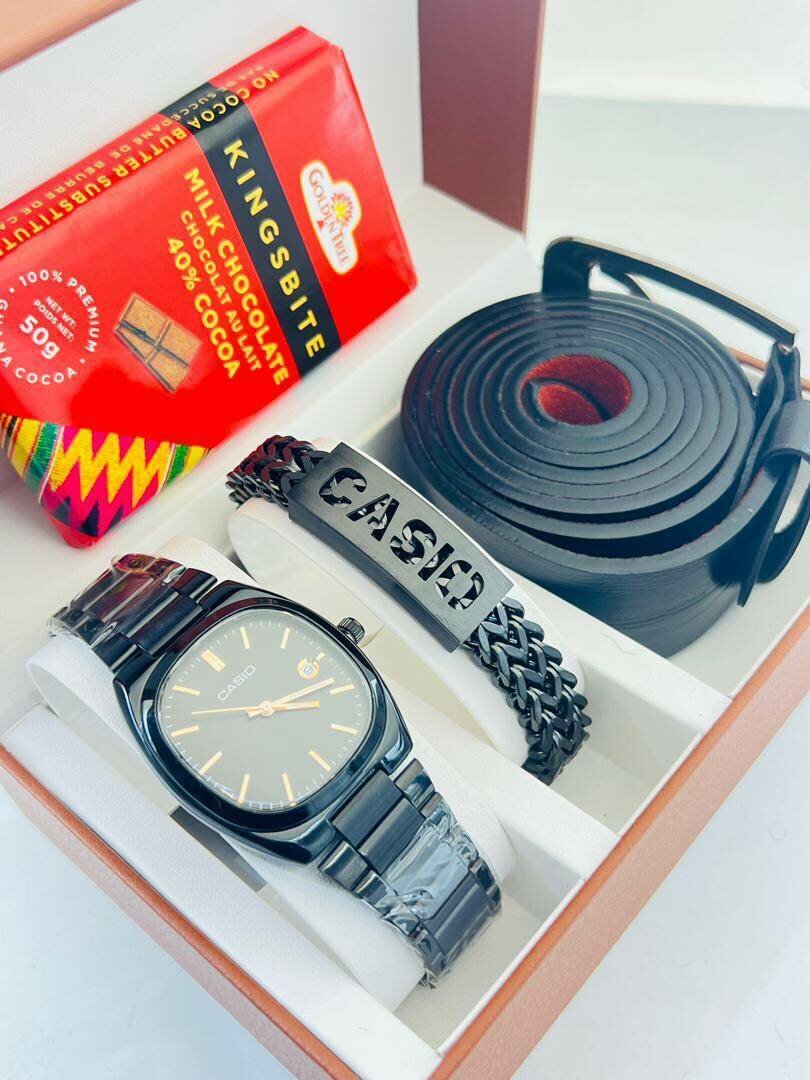 Men's Quality Casio Clothing Accessories set + Chocolate