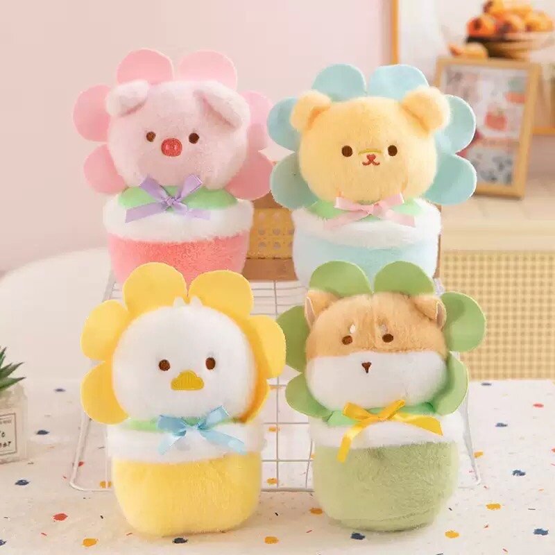 25cm Fleurs animaux peluches